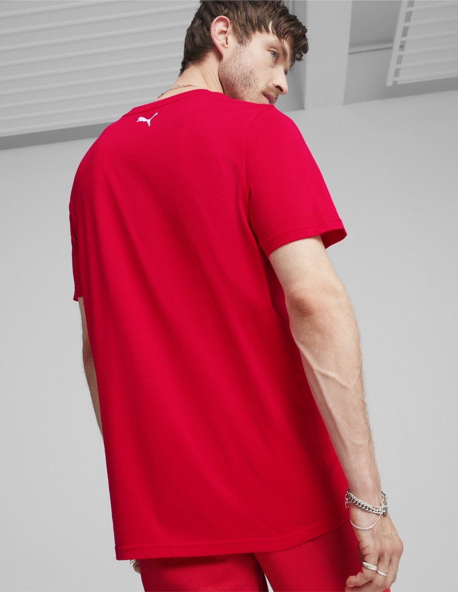 Playera Ferrari Race Big Shield Heritage cuello redondo para hombre