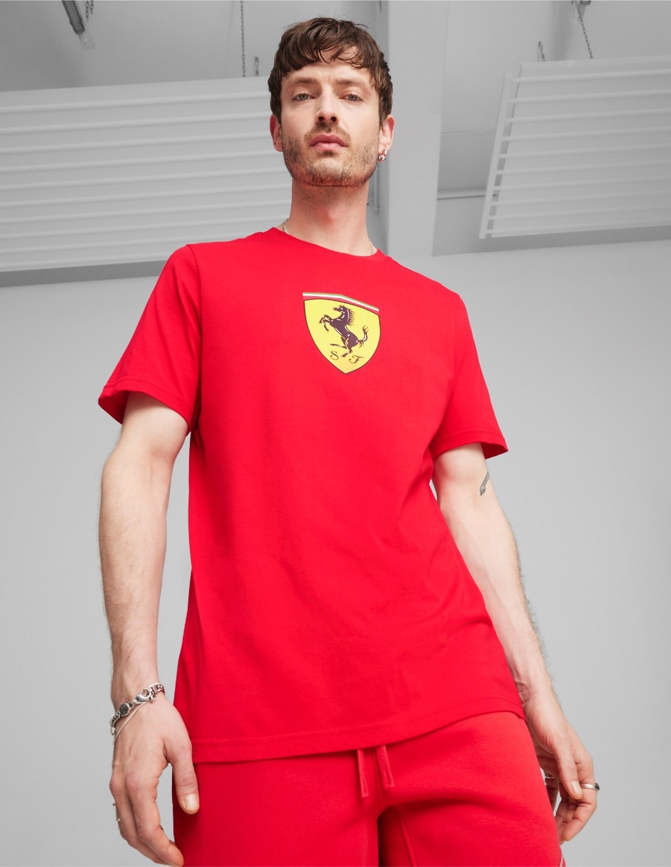 Playera Puma Motorsport ferrari race big shield t coloured cuello redondo para hombre