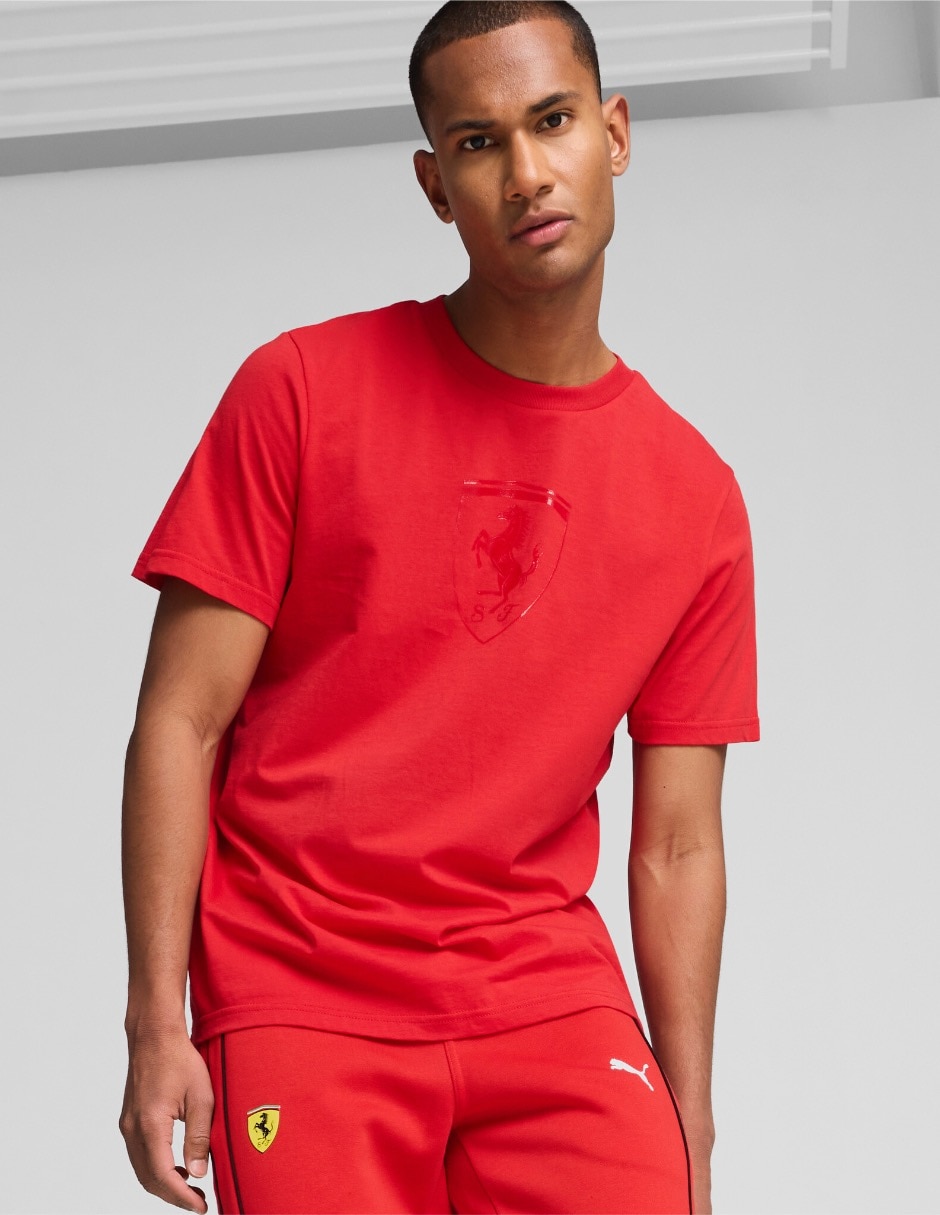 Playera Ferrari Race Tonal Big Shield Tee cuello redondo para hombre Playera Ferrari Race Tonal Big Shield Tee cuello redondo para hombre