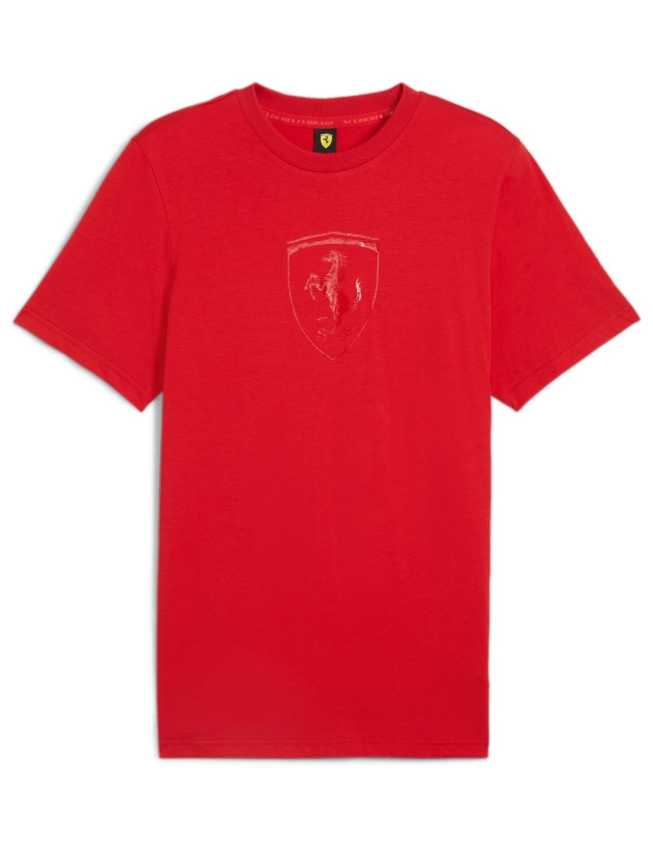 Playera Ferrari Race Tonal Big Shield Tee cuello redondo para hombre 5