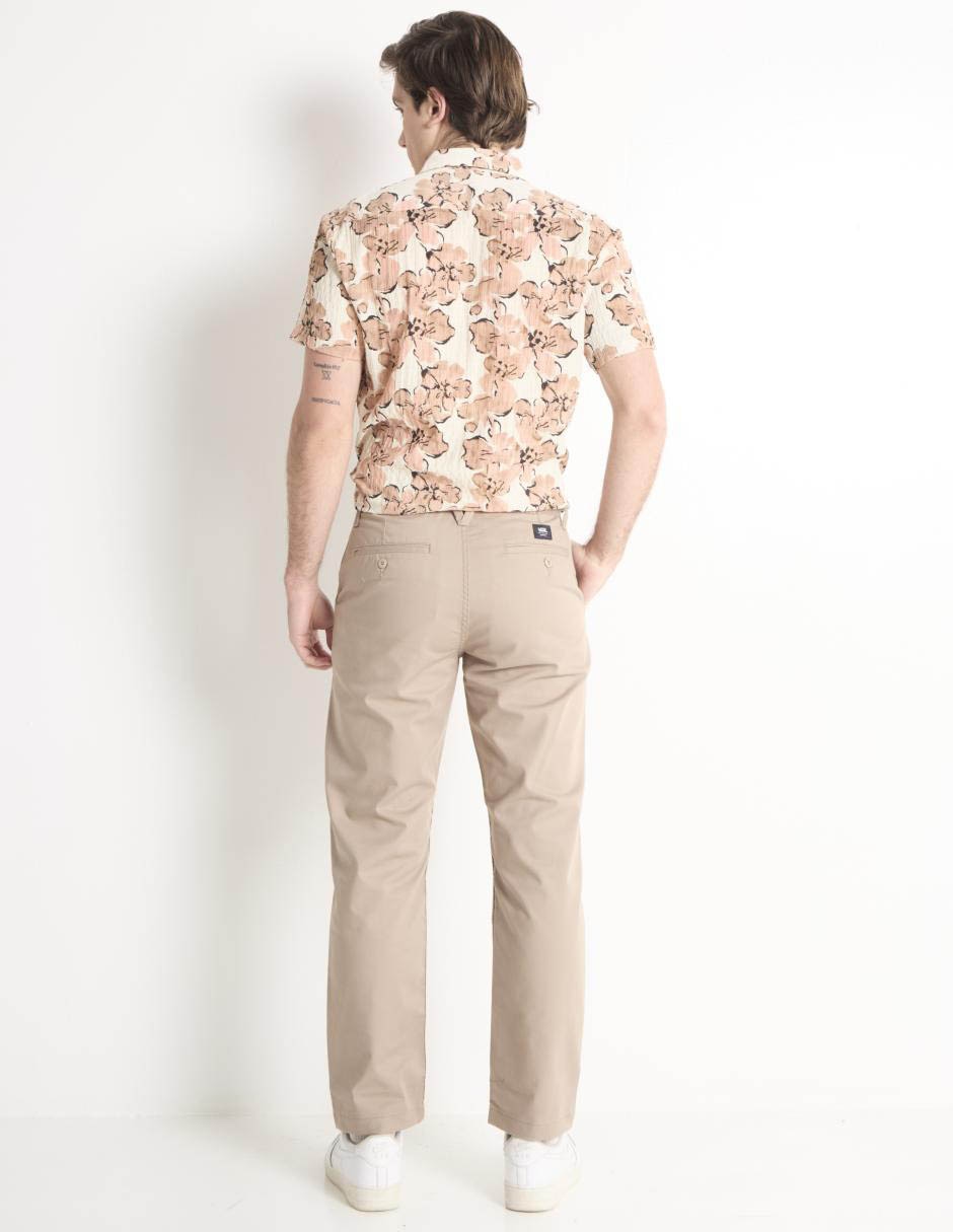 Pantalón chino recto de algodón para hombre