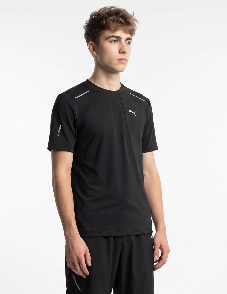 Playera pumatech relaxed warp knit pocket tee cuello redondo para hombre