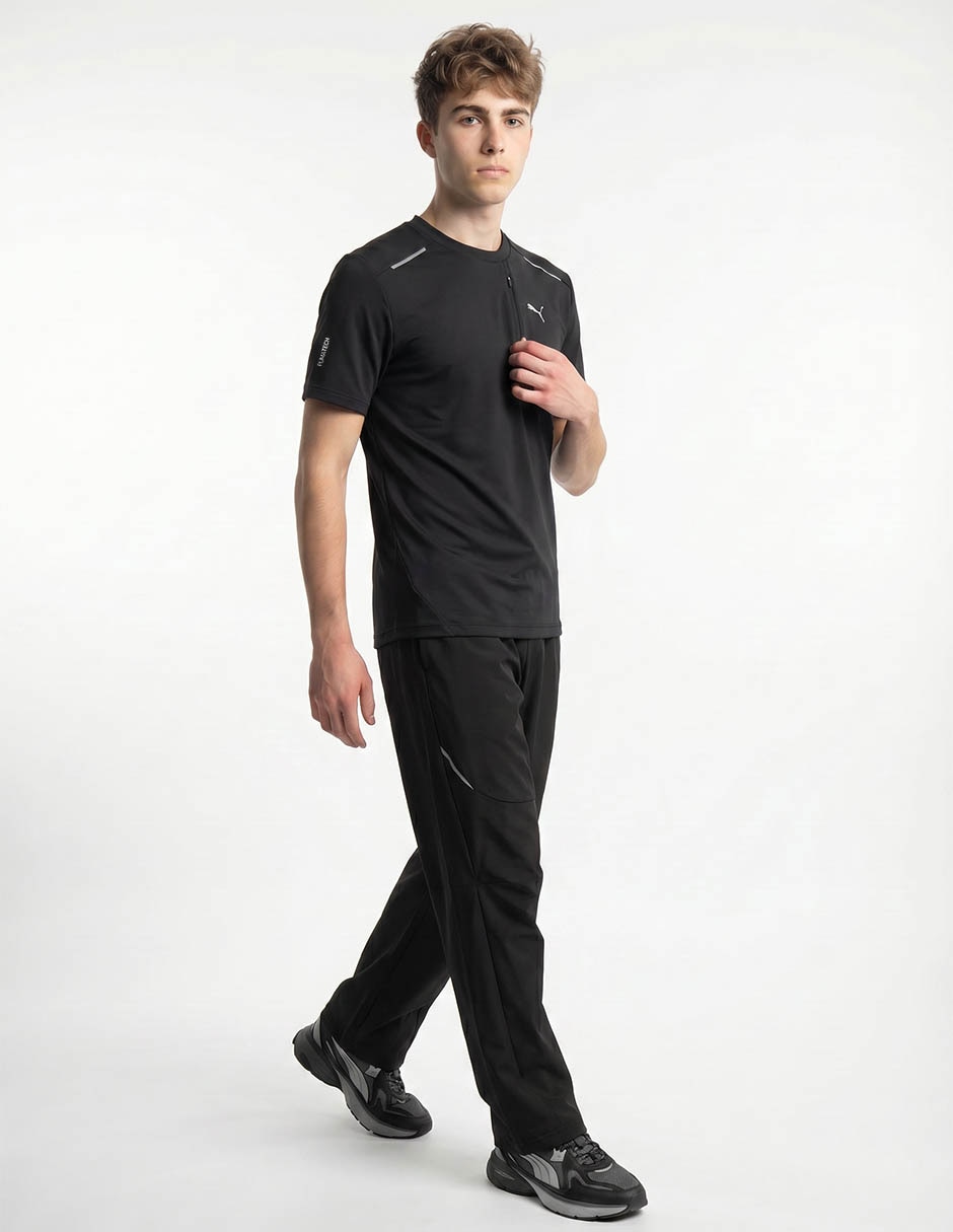 Playera puma pumatech relaxed warp knit pocket tee cuello redondo para hombre
