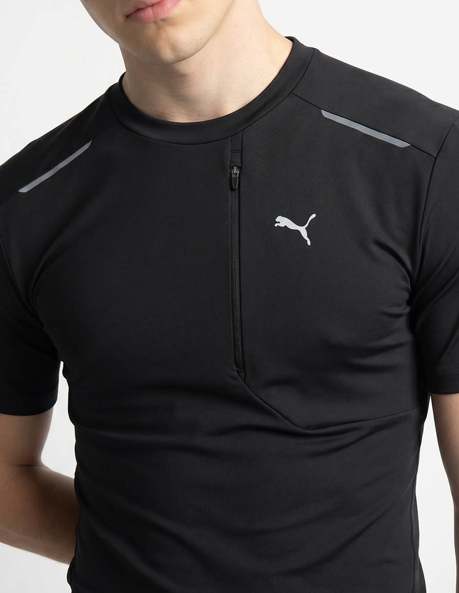 Playera puma pumatech relaxed warp knit pocket tee cuello redondo para hombre