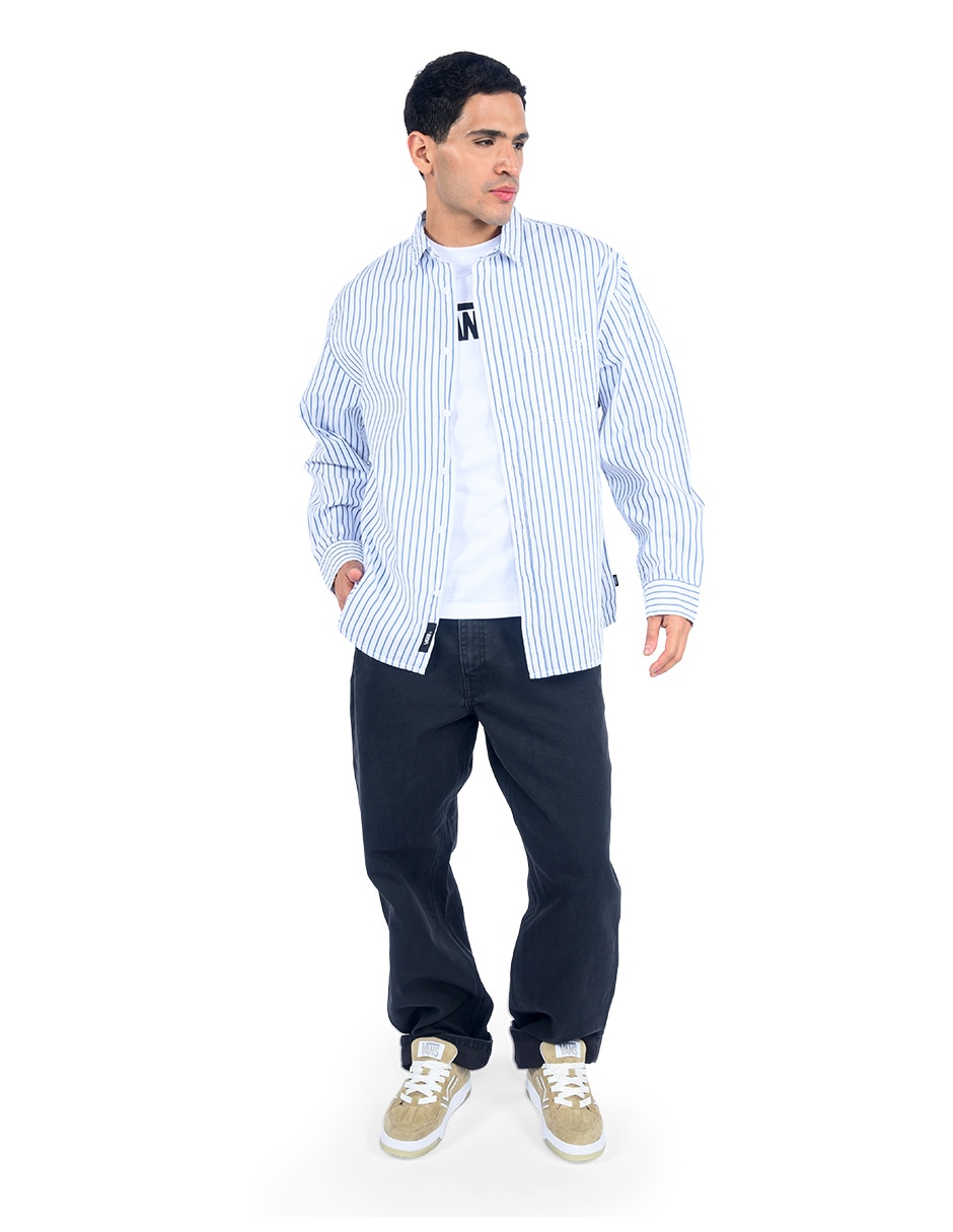 Camisa casual Vans de algodón manga larga para hombre