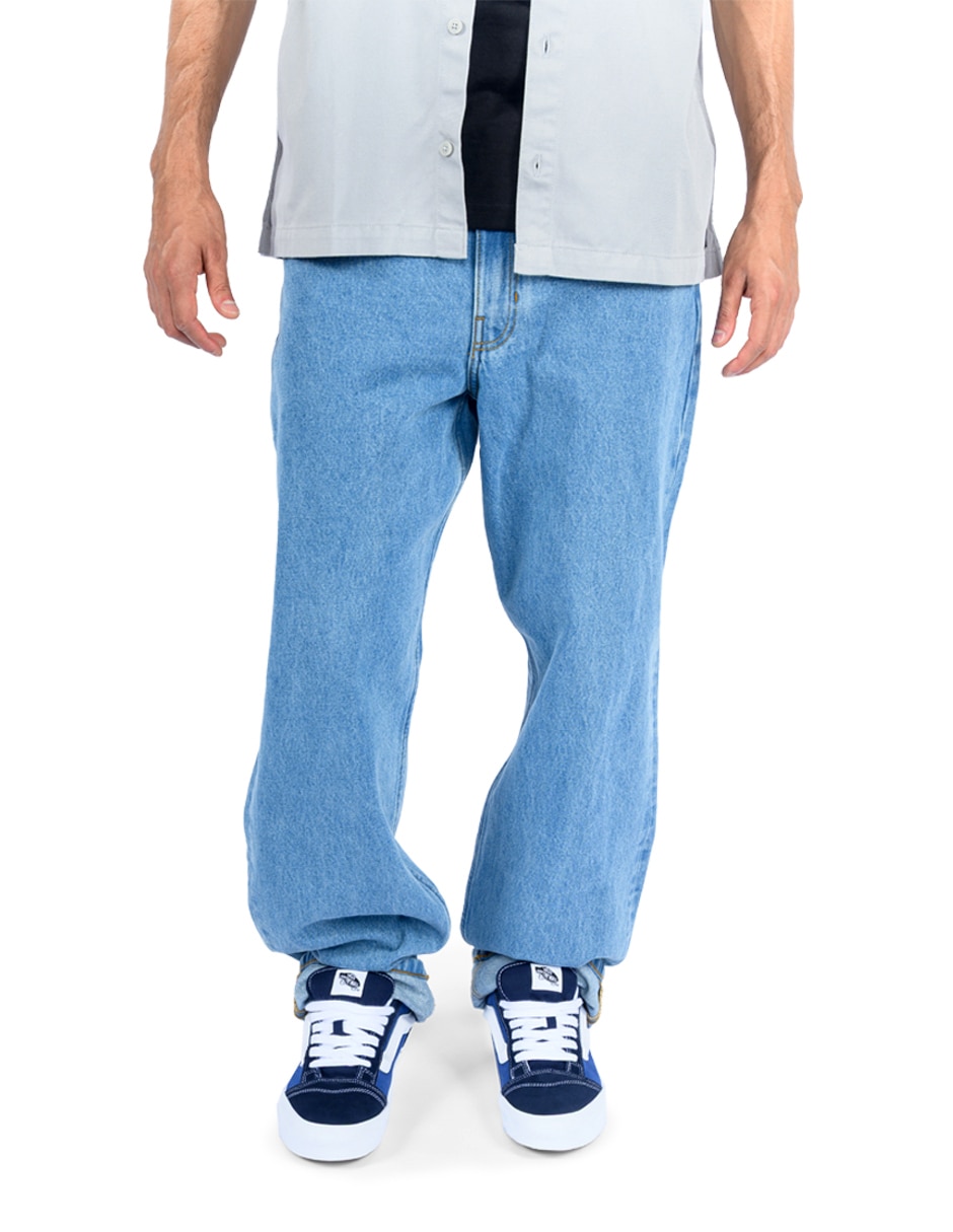 Jeans loose lavado medio para hombre 1