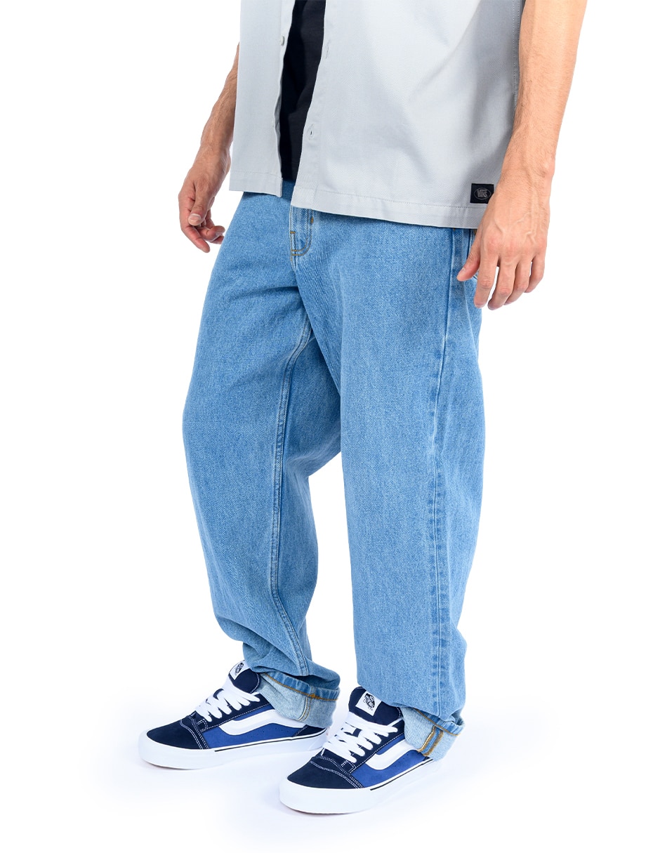 Jeans loose lavado medio para hombre 8
