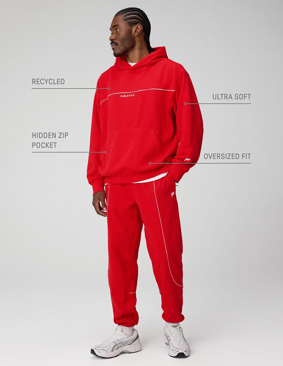 SUDADERA FABLETICS FLAP-MT03, XG, ROJO