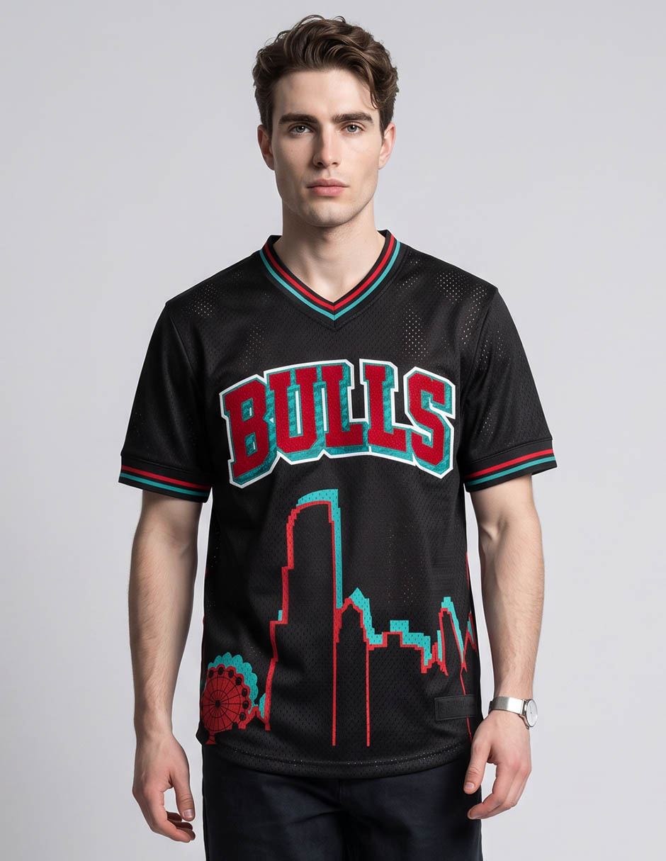 Playera chicago bulls cuello redondo para hombre