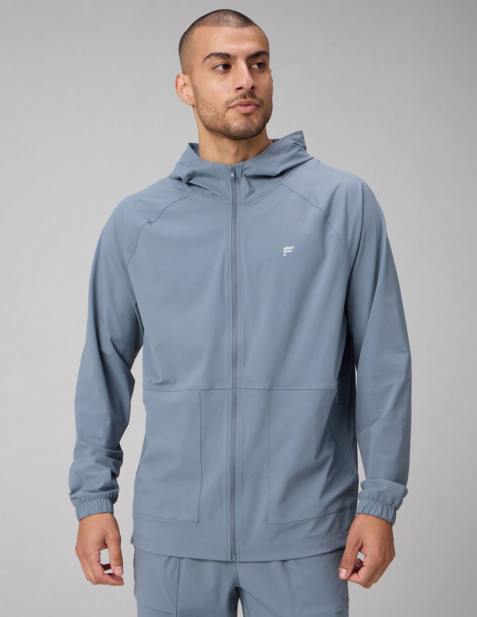 Chamarra casual con capucha y bolsillos para hombre Chamarra casual con capucha y bolsillos para hombre
