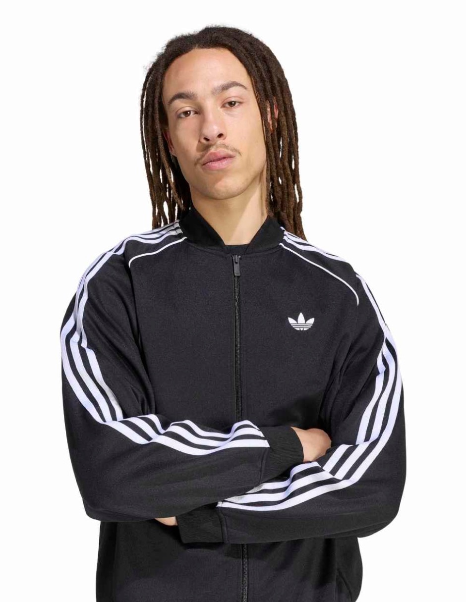 Chamarra casual adidas originalsde algodón con bolsillos para hombre