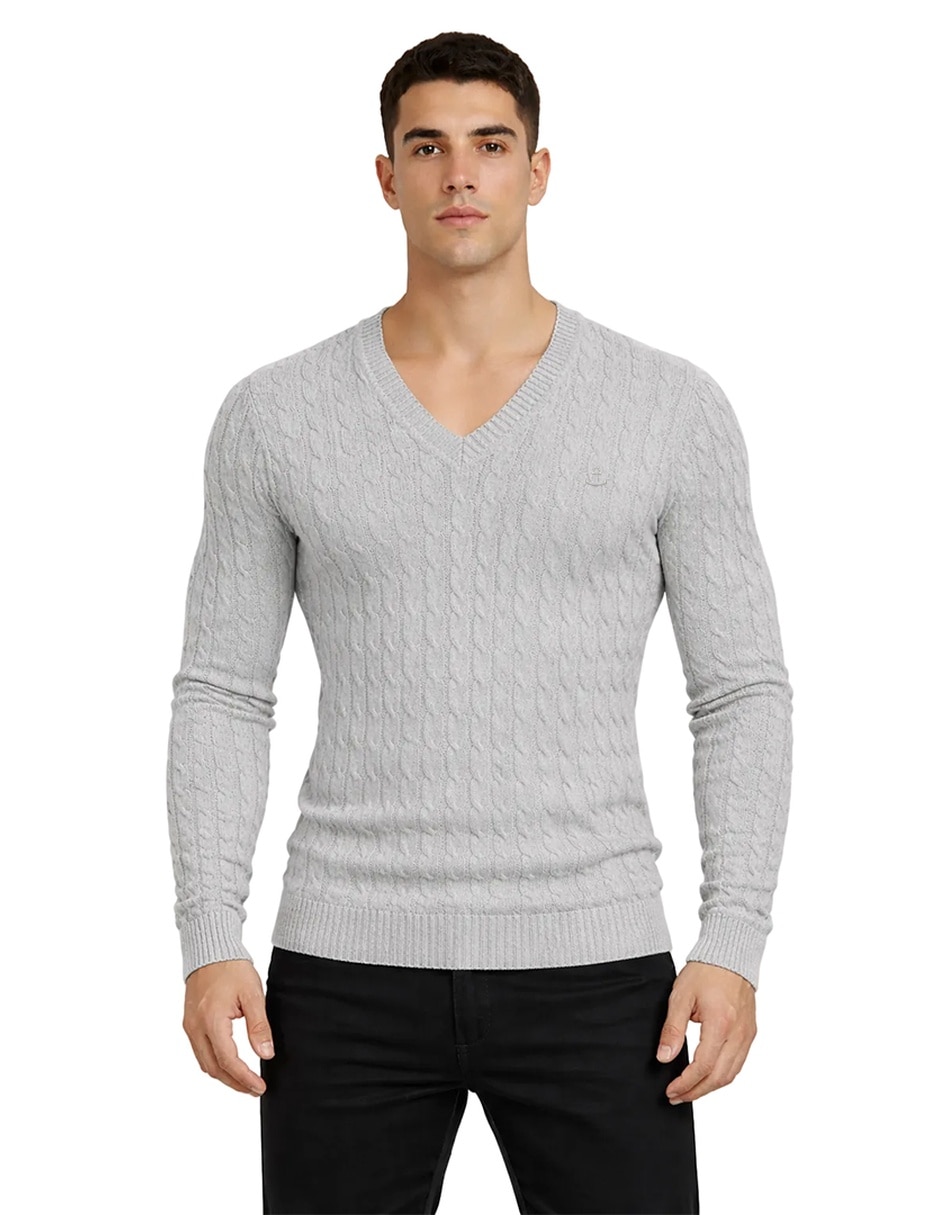 Suéter cuello v para hombre 2