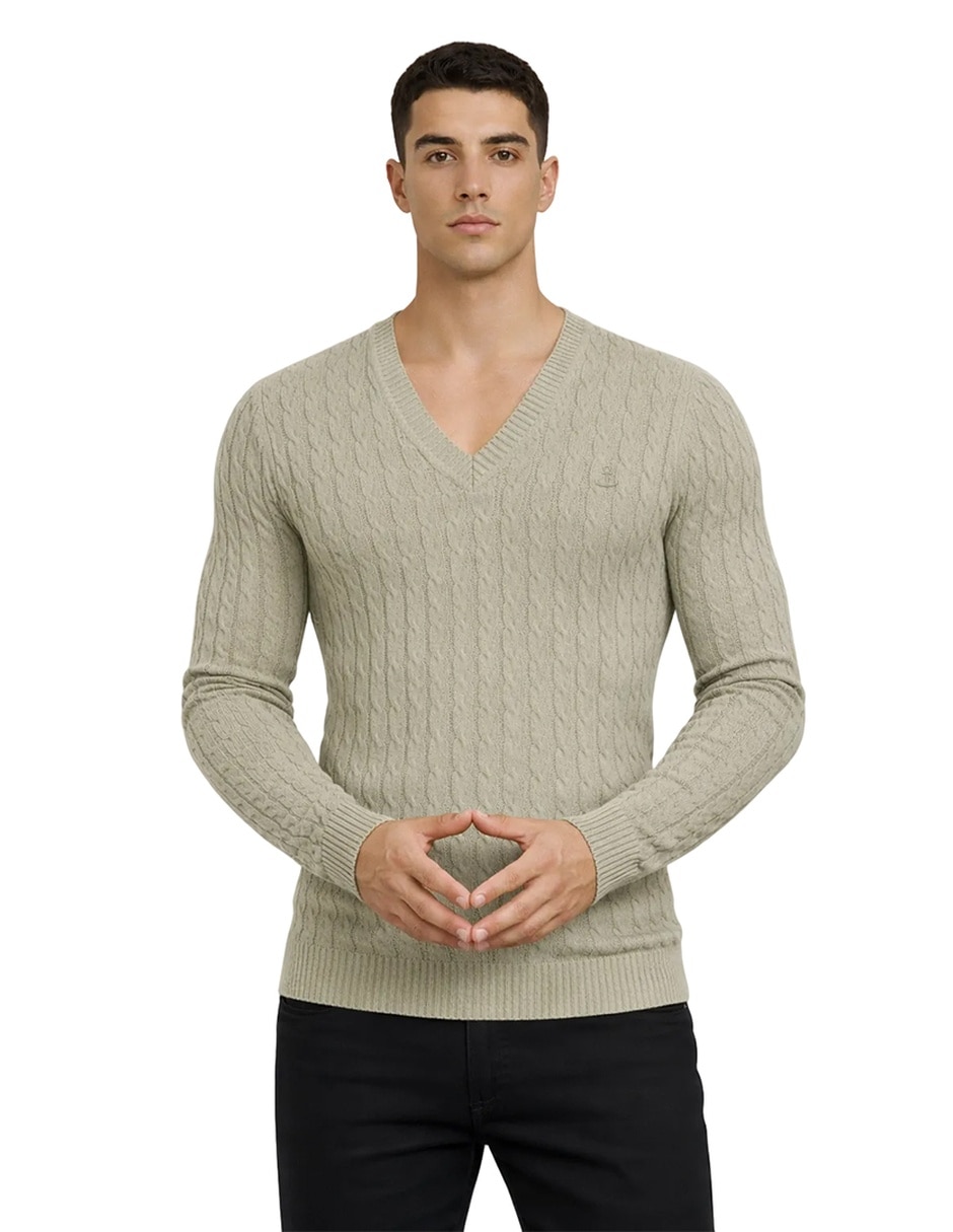 Suéter cuello v para hombre 5