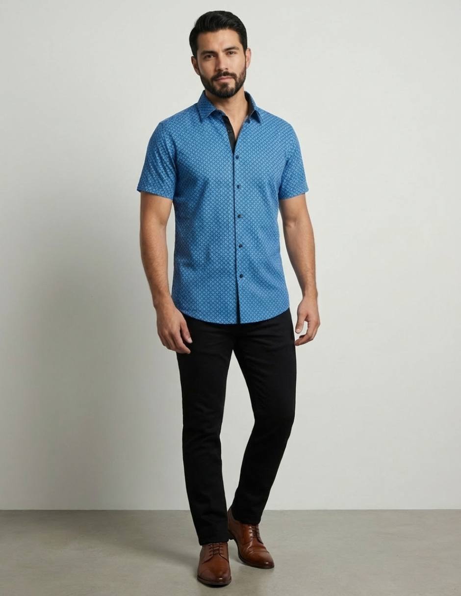 Camisa casual manga corta para hombre 3