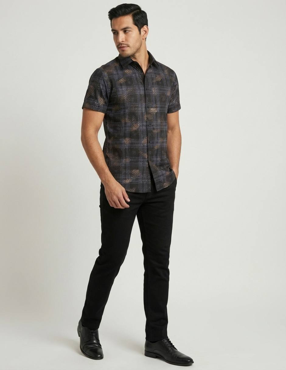Camisa casual manga corta para hombre 4