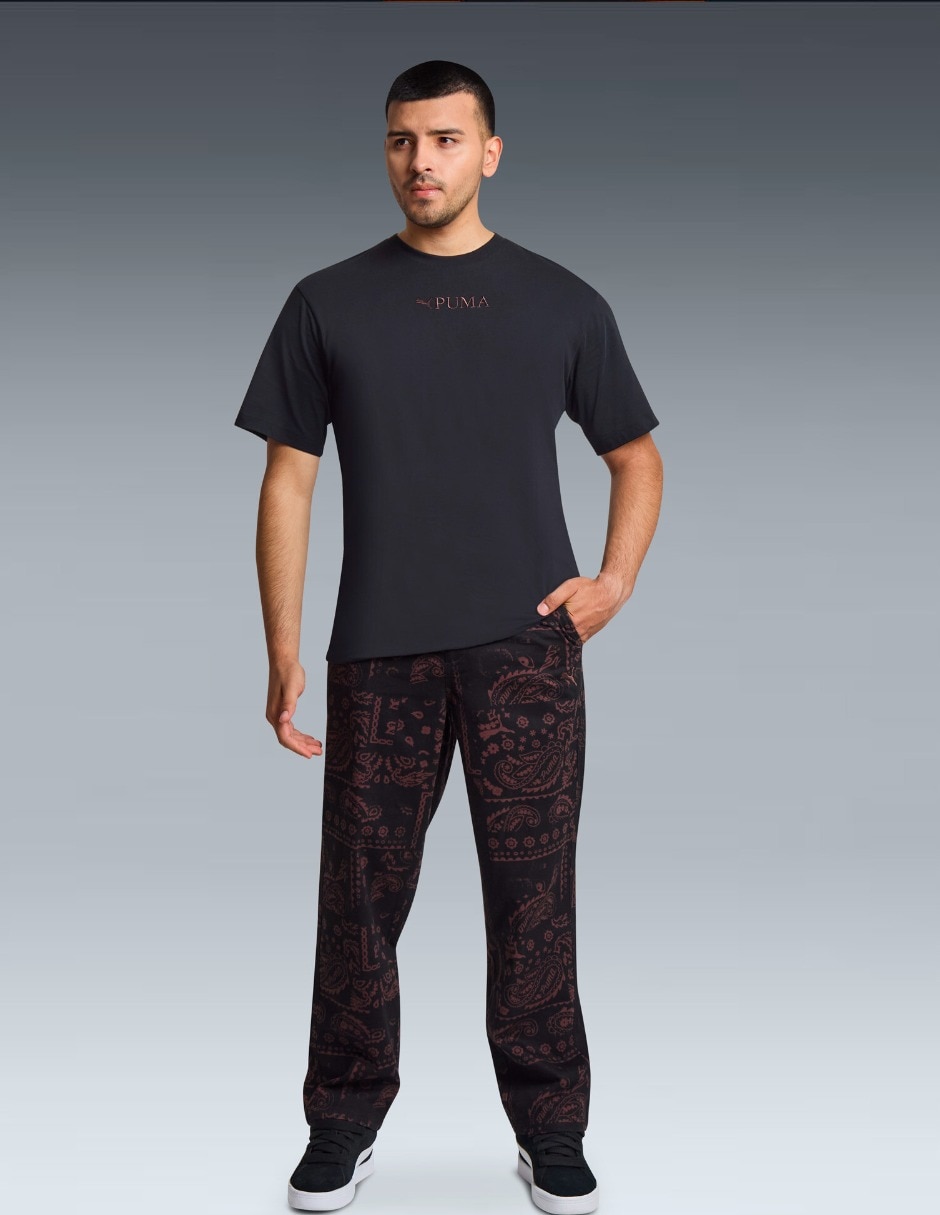 Pants regular wardrobe ess downtown aop pants wv con elástico para hombre 5