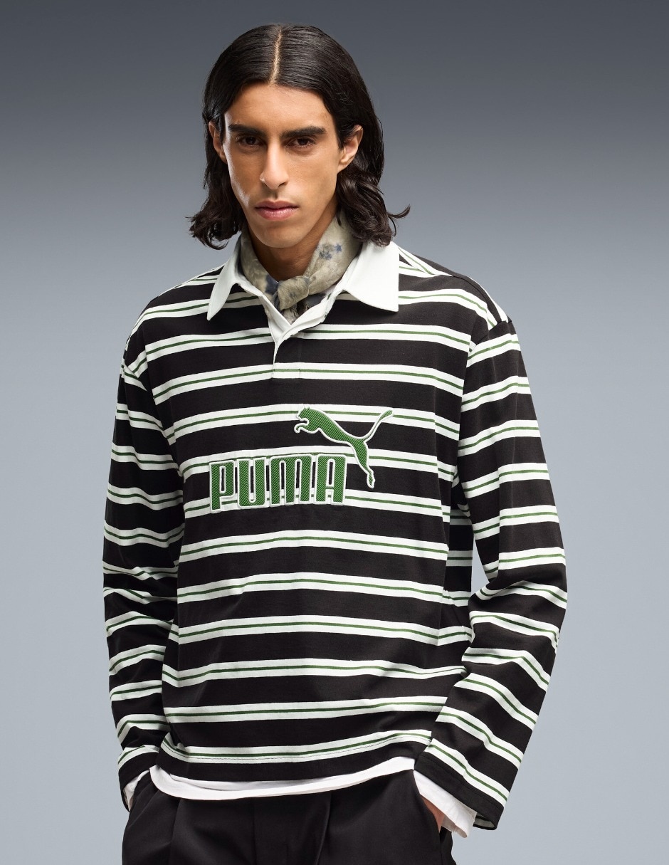 Playera tipo polo Ess Elevated No1 Relaxed Striped Rugby Polo para hombre Playera tipo polo Ess Elevated No1 Relaxed Striped Rugby Polo para hombre