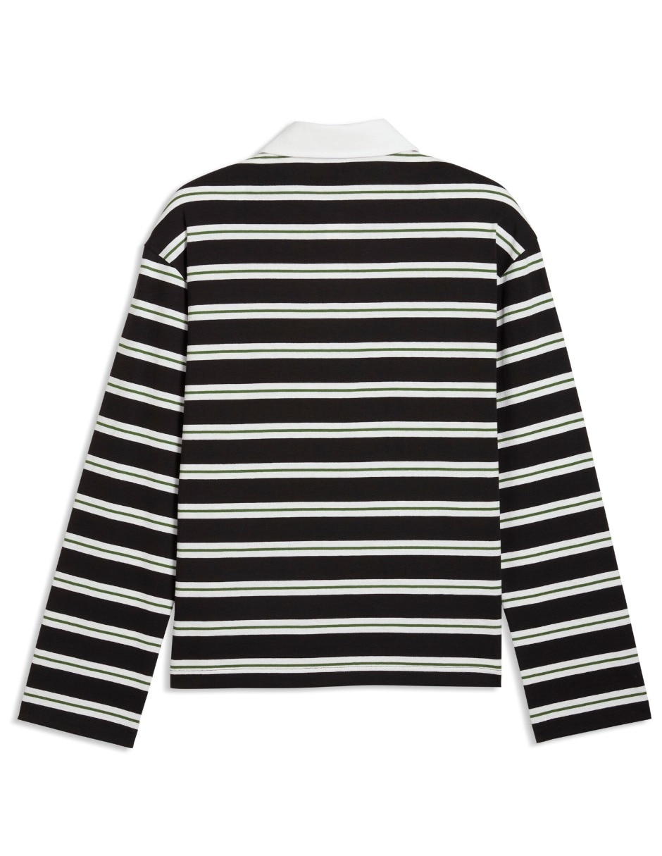 Playera tipo polo Ess Elevated No1 Relaxed Striped Rugby Polo para hombre 5