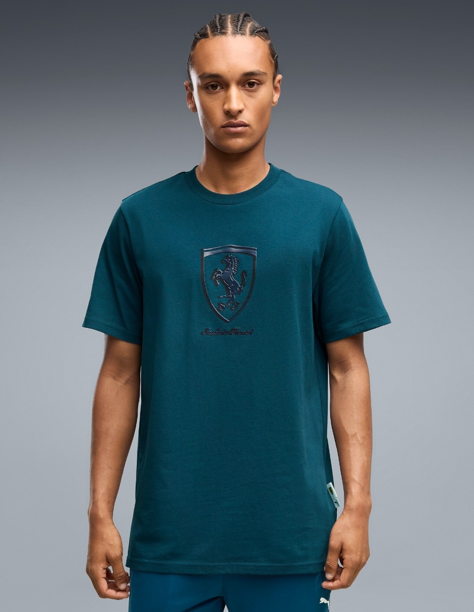 Playera Ferrari Tonal Shield Tee cuello redondo para hombre Playera Ferrari Tonal Shield Tee cuello redondo para hombre