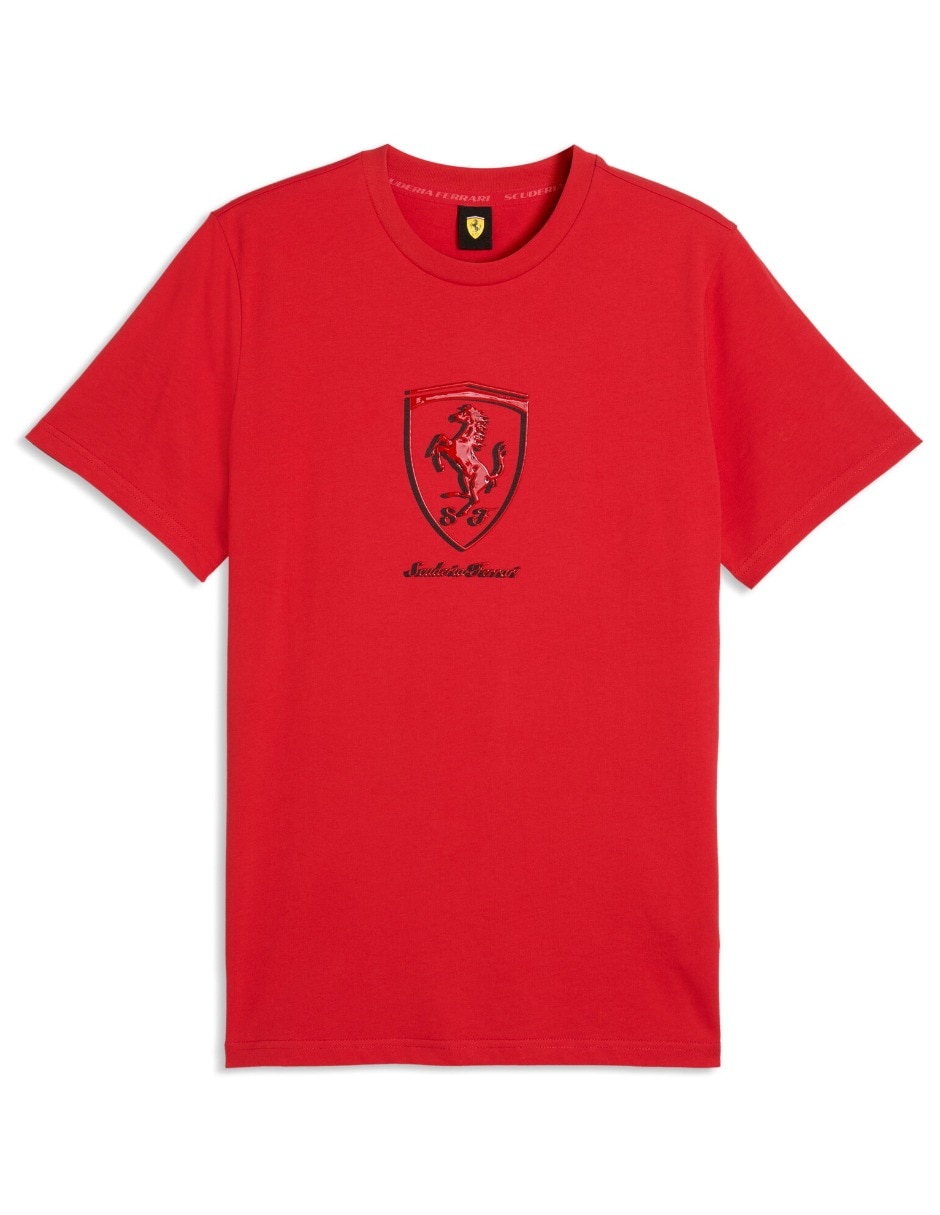 Playera Ferrari Tonal Shield Tee cuello redondo para hombre 5