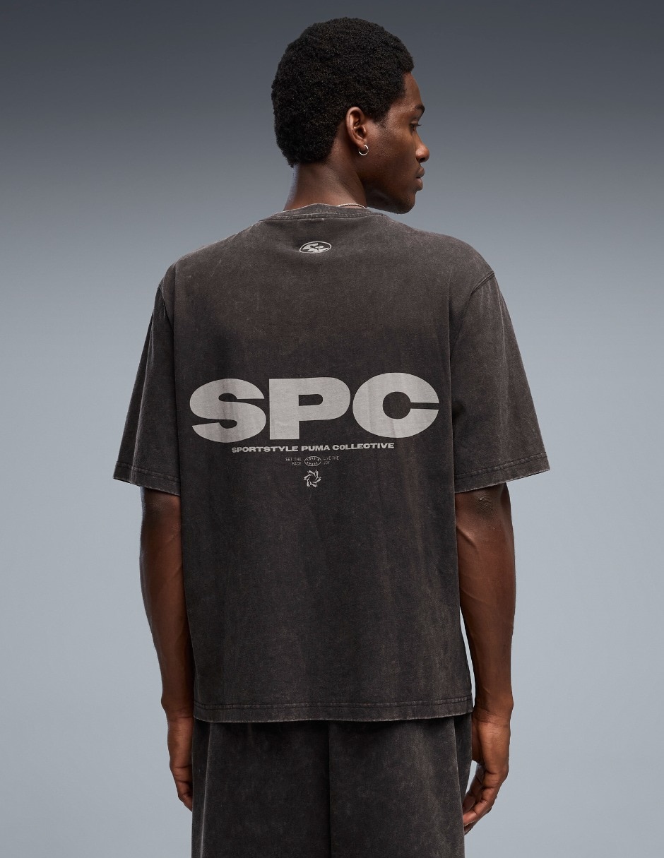 Playera Spc Boxy Washed Graphic Tee cuello redondo para hombre