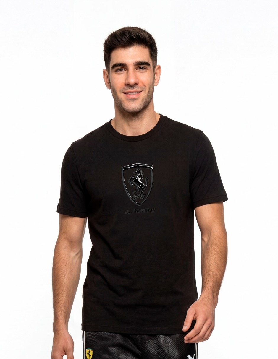 Playera Ferrari Tonal Shield Tee cuello redondo para hombre