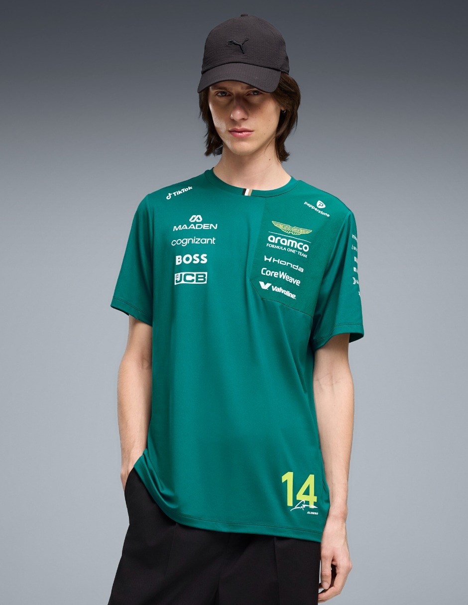 Playera Amf1 Replica Alonso Tee cuello redondo para hombre Playera Amf1 Replica Alonso Tee cuello redondo para hombre