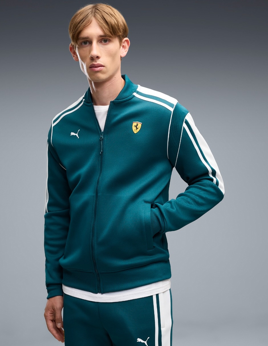 Chamarra casual ferrari mt7 track jkt con bolsillos para hombre