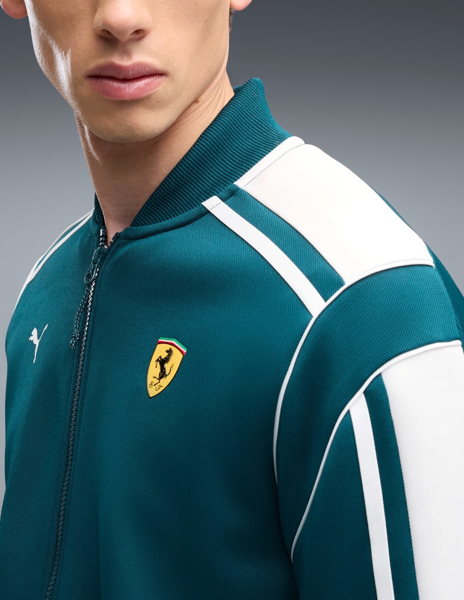 Chamarra casual ferrari mt7 track jkt con bolsillos para hombre 2