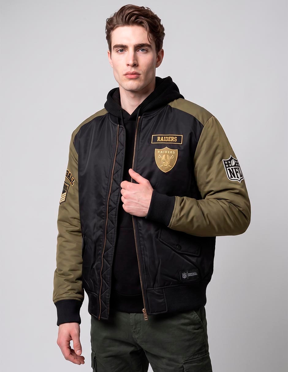 Chamarra bomber nfl con bolsillos para hombre