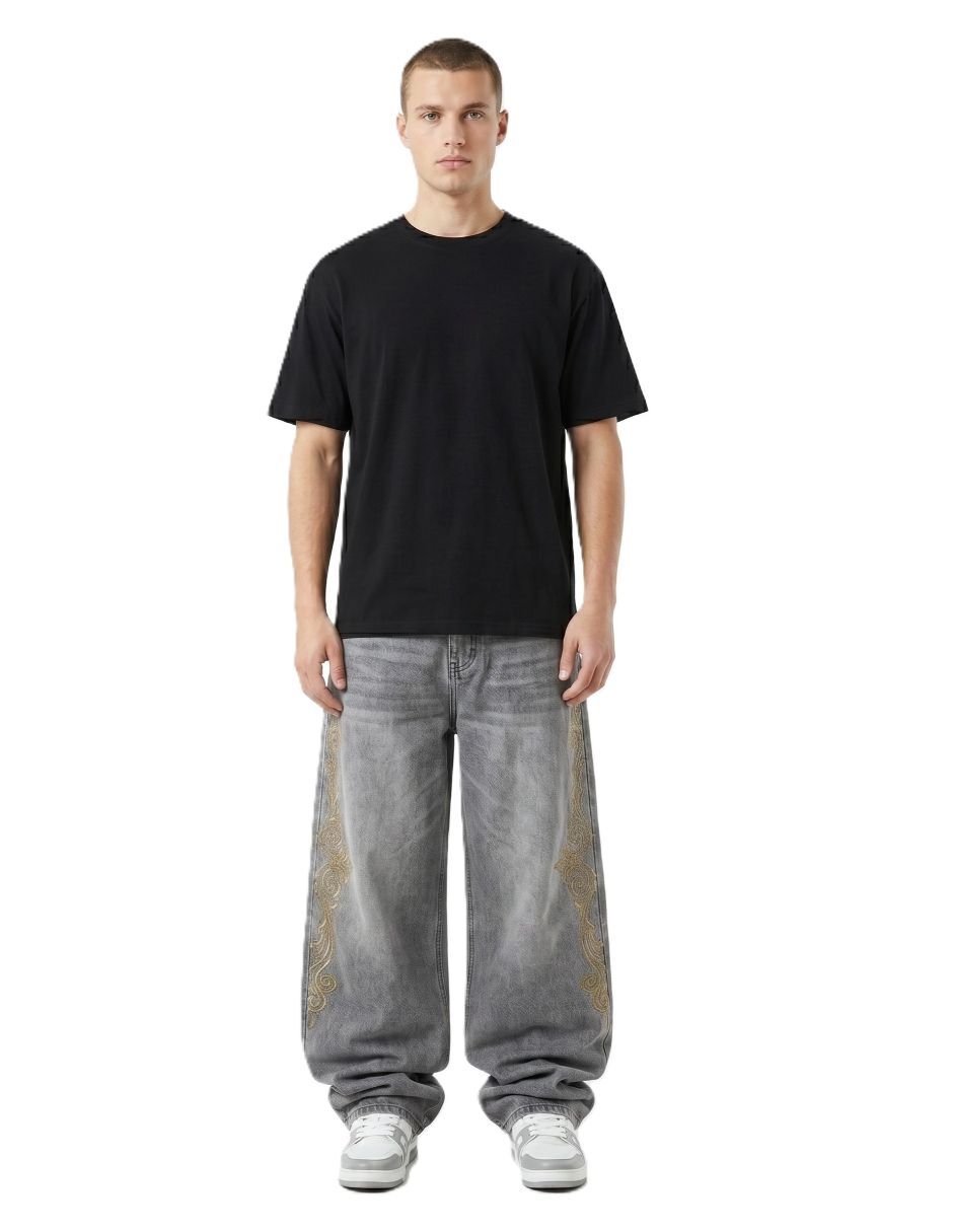 Jeans baggy deslavado para hombre Jeans baggy deslavado para hombre