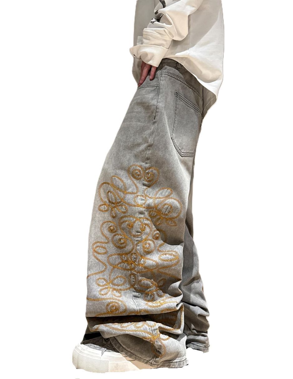 Jeans baggy deslavado para hombre 5