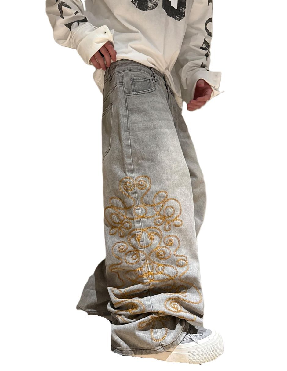 Jeans baggy deslavado para hombre 4