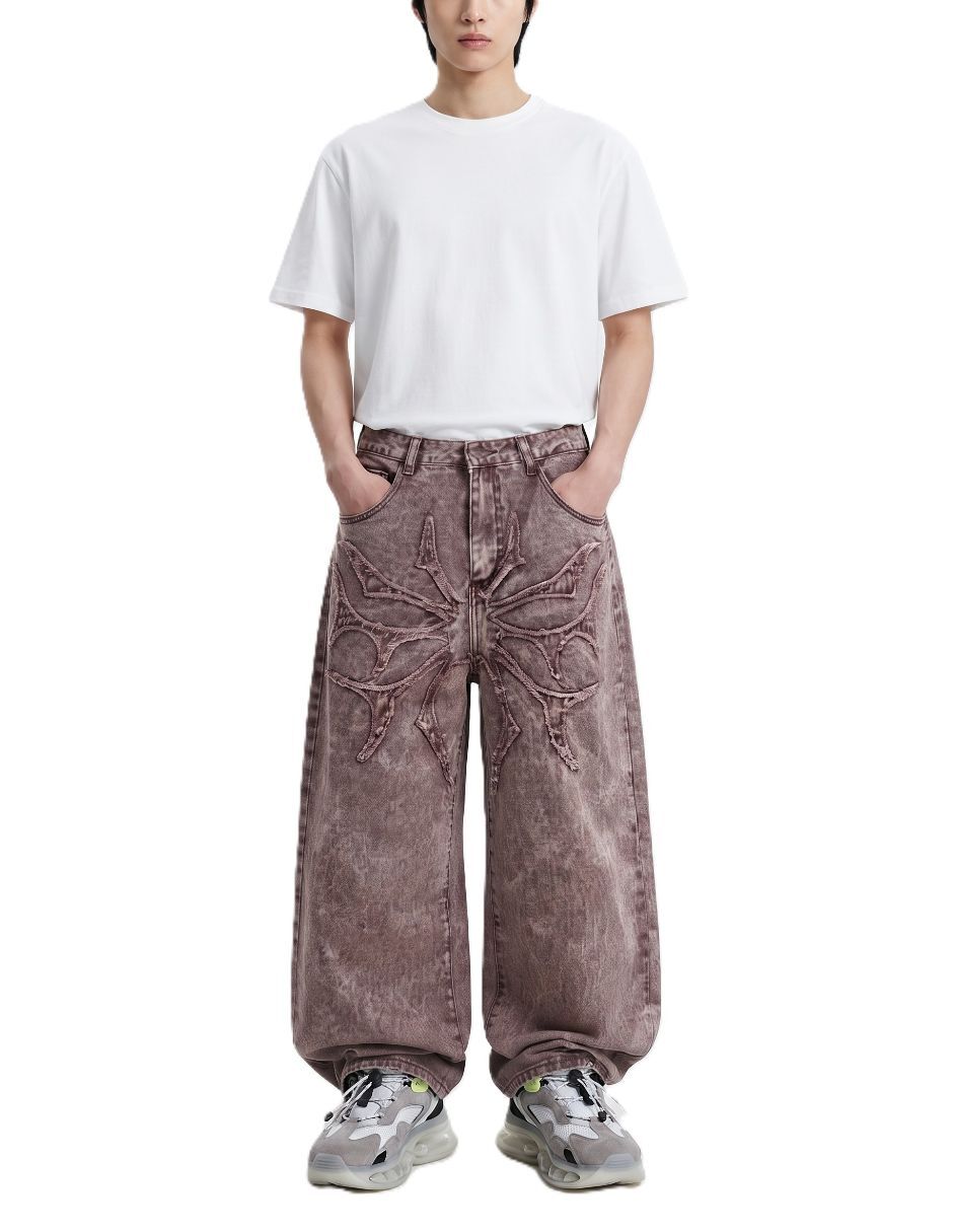 Jeans baggy deslavado para hombre 1