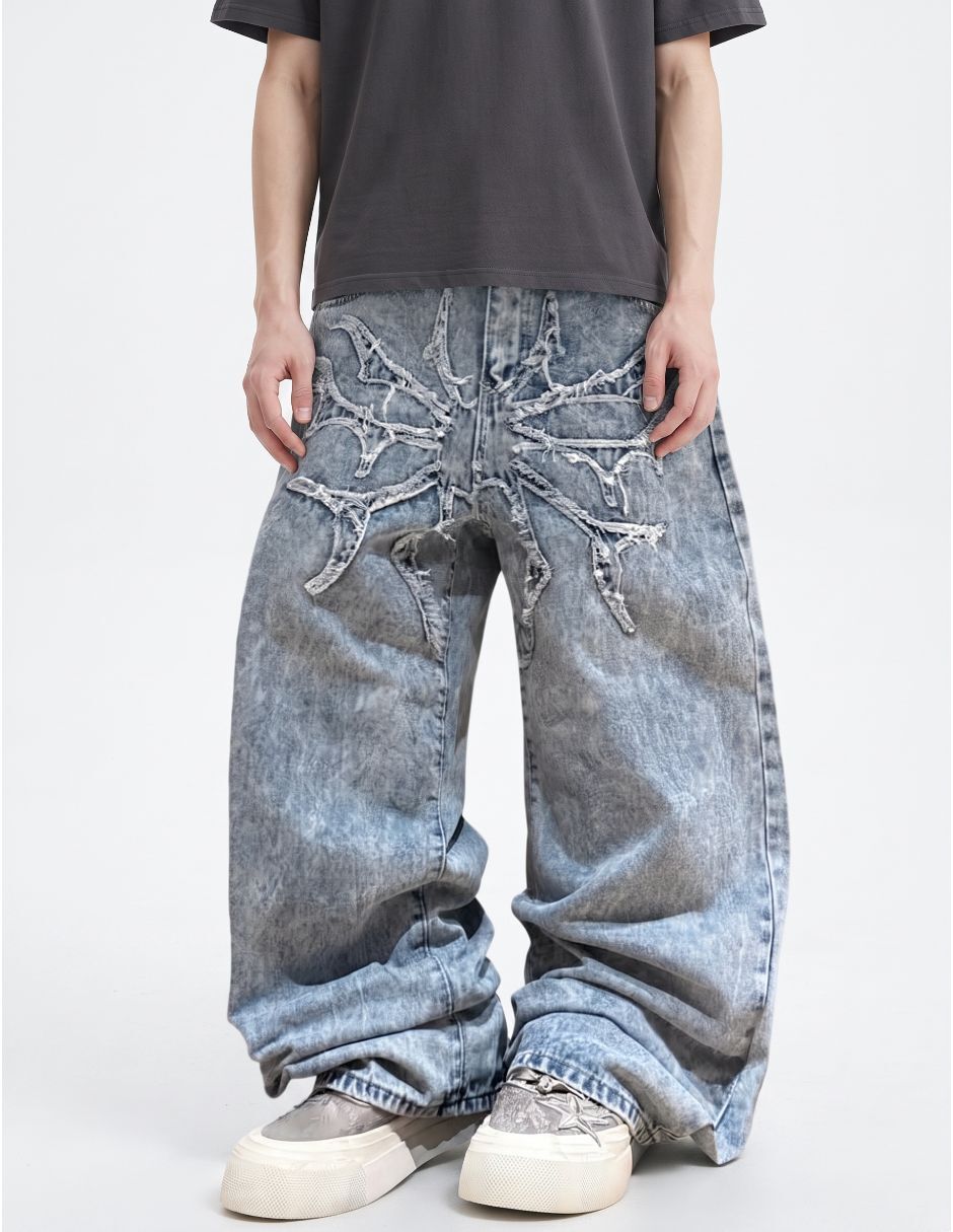 Jeans baggy deslavado para hombre Jeans baggy deslavado para hombre