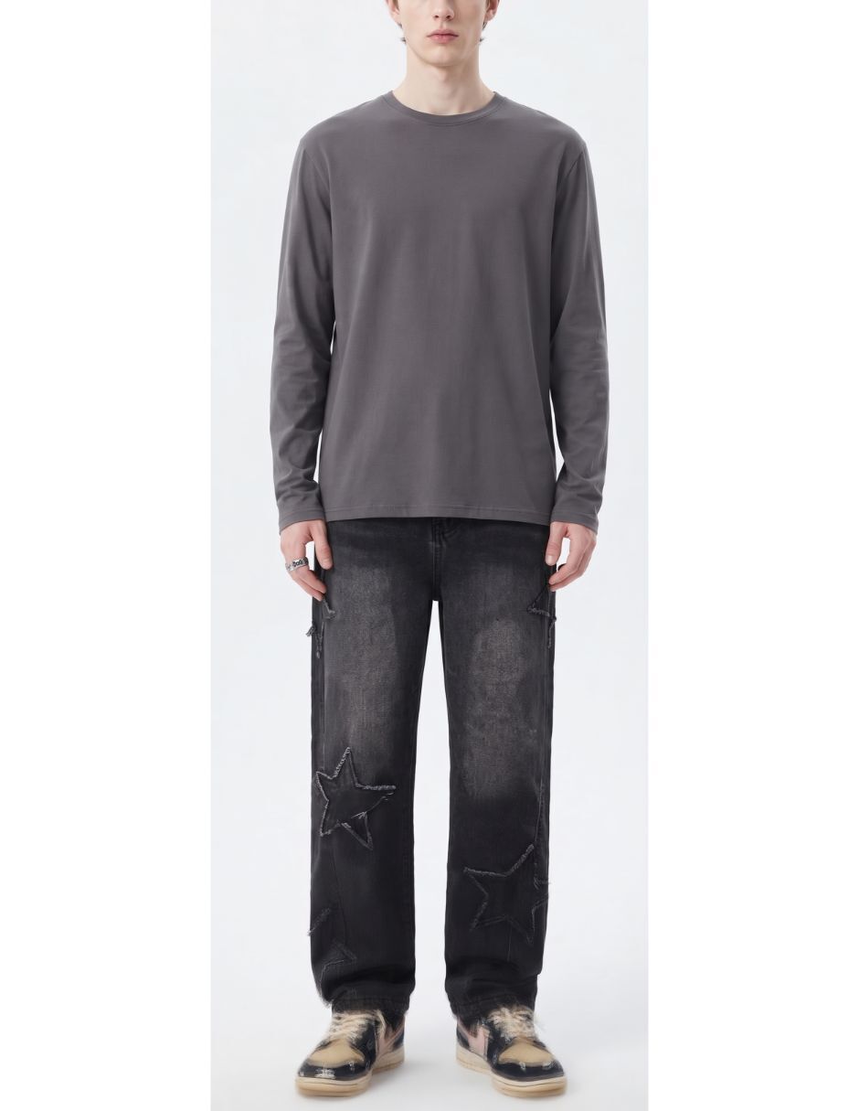 Jeans baggy deslavado para hombre