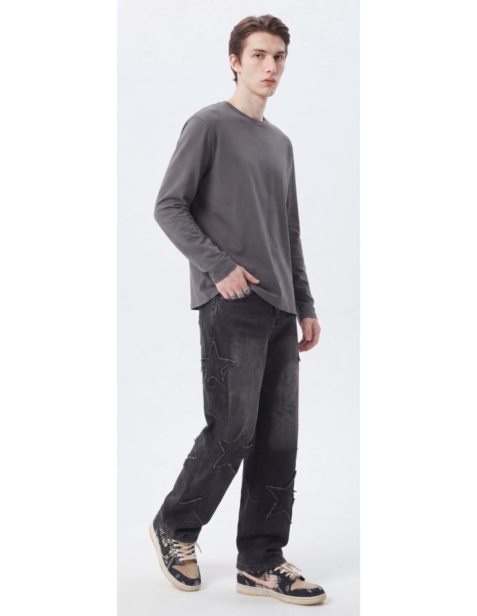 Jeans baggy deslavado para hombre 5