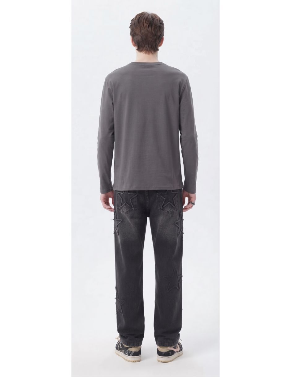Jeans baggy deslavado para hombre 4