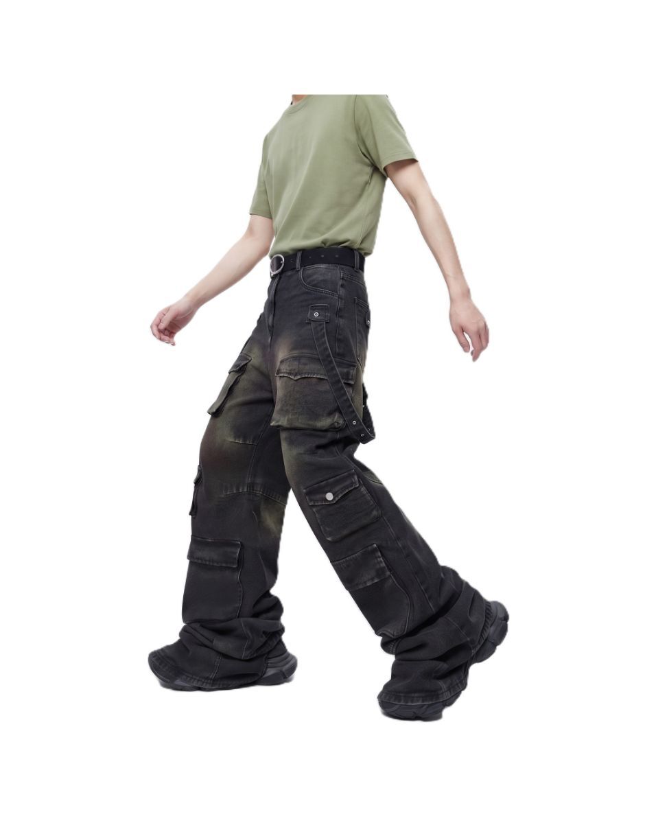 Jeans baggy deslavado para hombre 4
