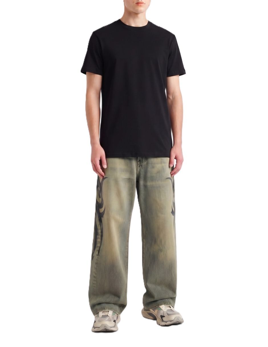 Jeans baggy deslavado para hombre