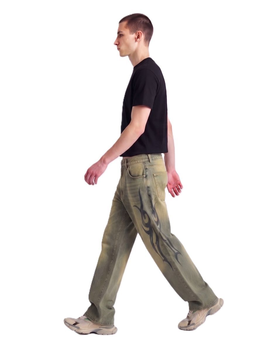 Jeans baggy deslavado para hombre 3