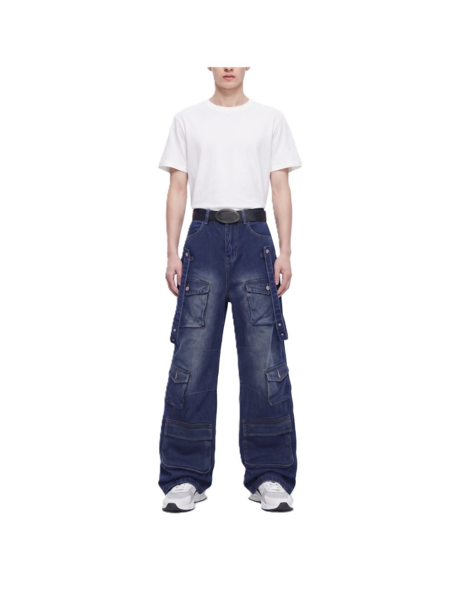 Jeans baggy deslavado para hombre Jeans baggy deslavado para hombre