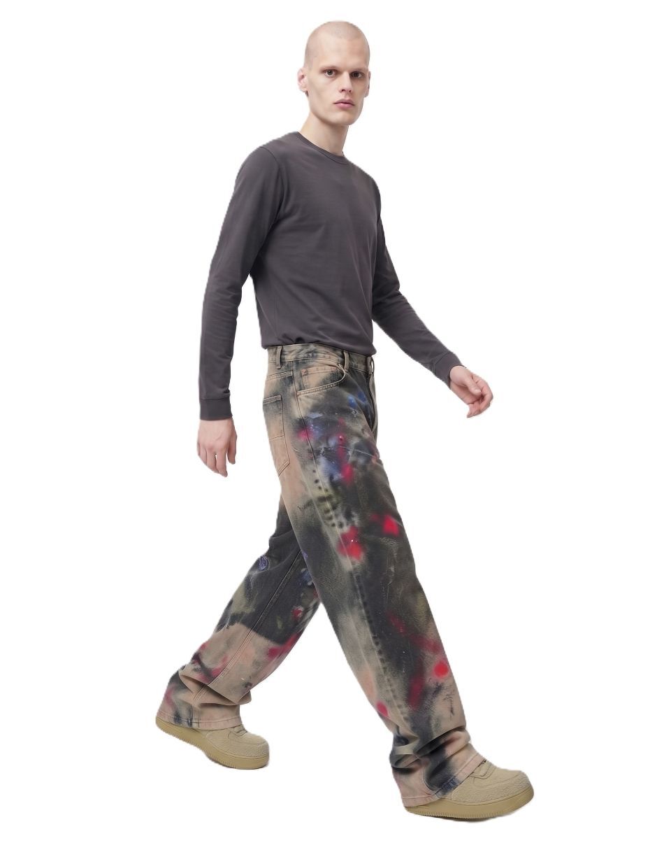 Jeans baggy deslavado para hombre 4