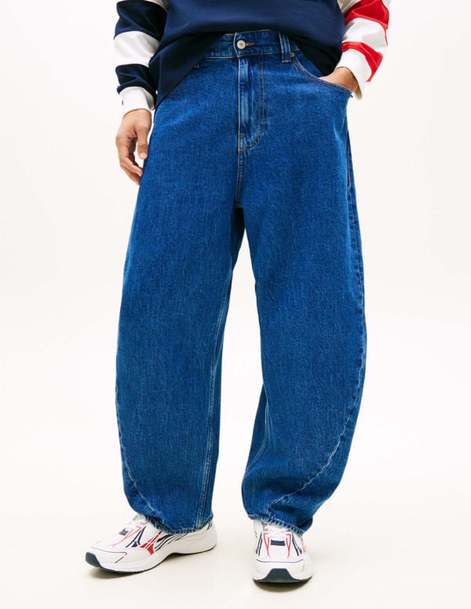 Jeans regular amplio lavado obscuro para hombre