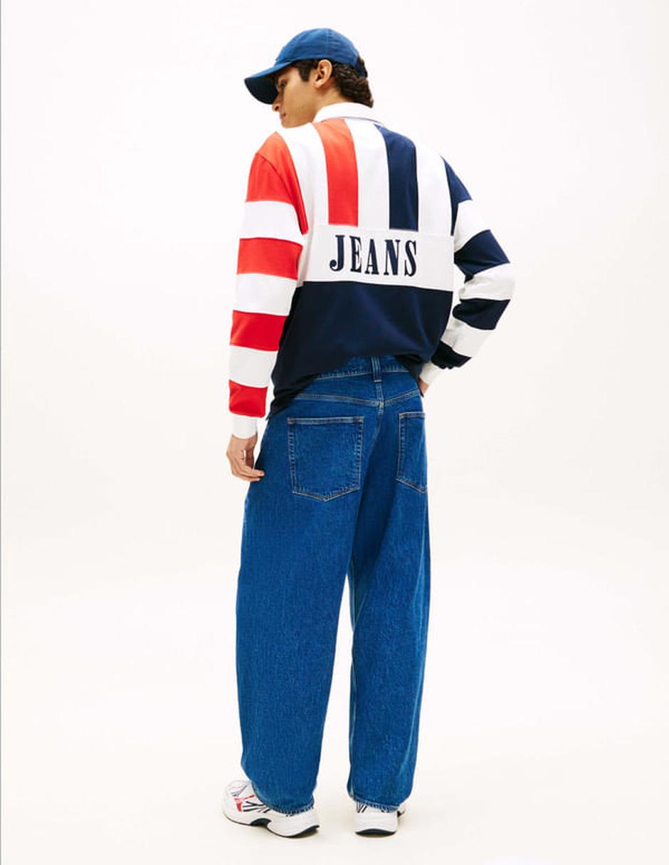 Jeans regular amplio lavado obscuro para hombre
