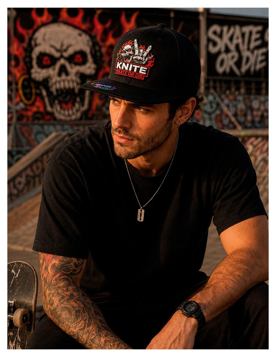Gorra visera curva snapback para skate para hombre 8