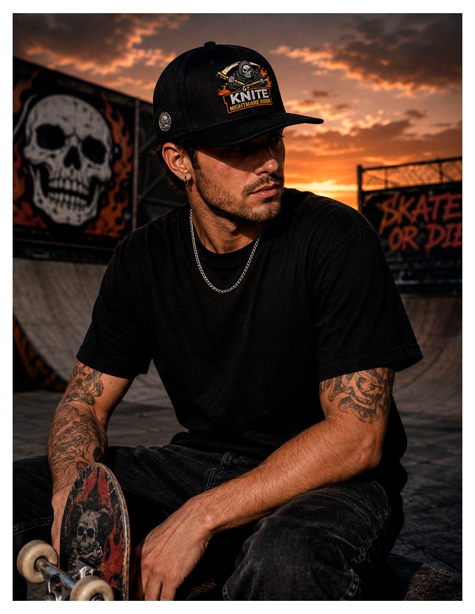 Gorra visera curva snapback para skate para hombre 8