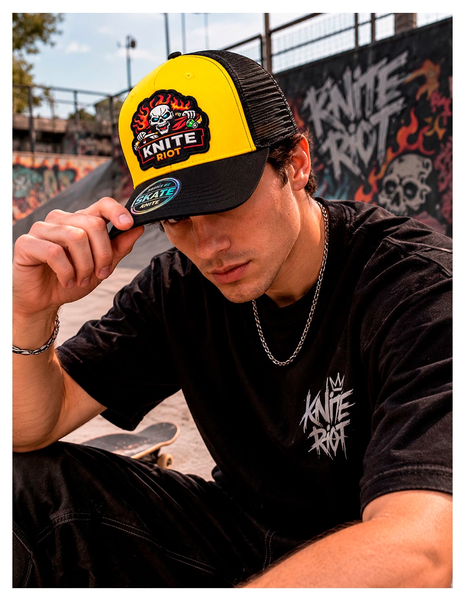 Gorra visera curva snapback para skate calavera para hombre 7