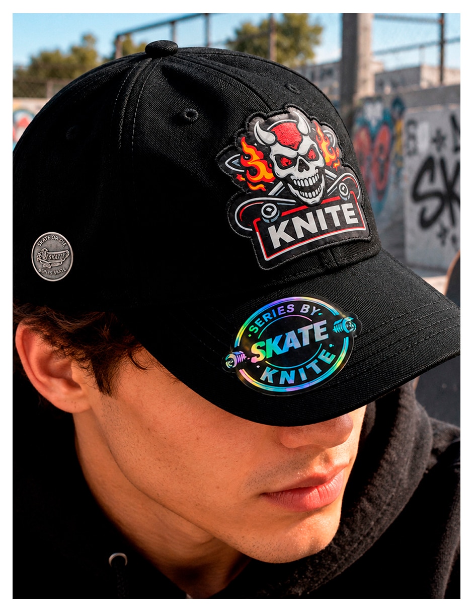 Gorra visera curva snapback para skate calavera para hombre 6