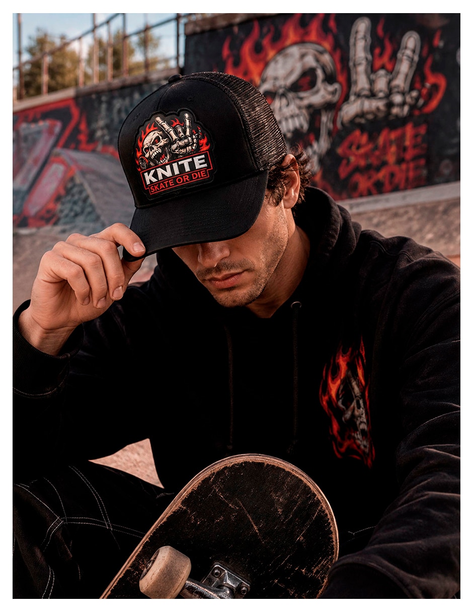 Gorra visera curva snapback para skate calavera para hombre 7